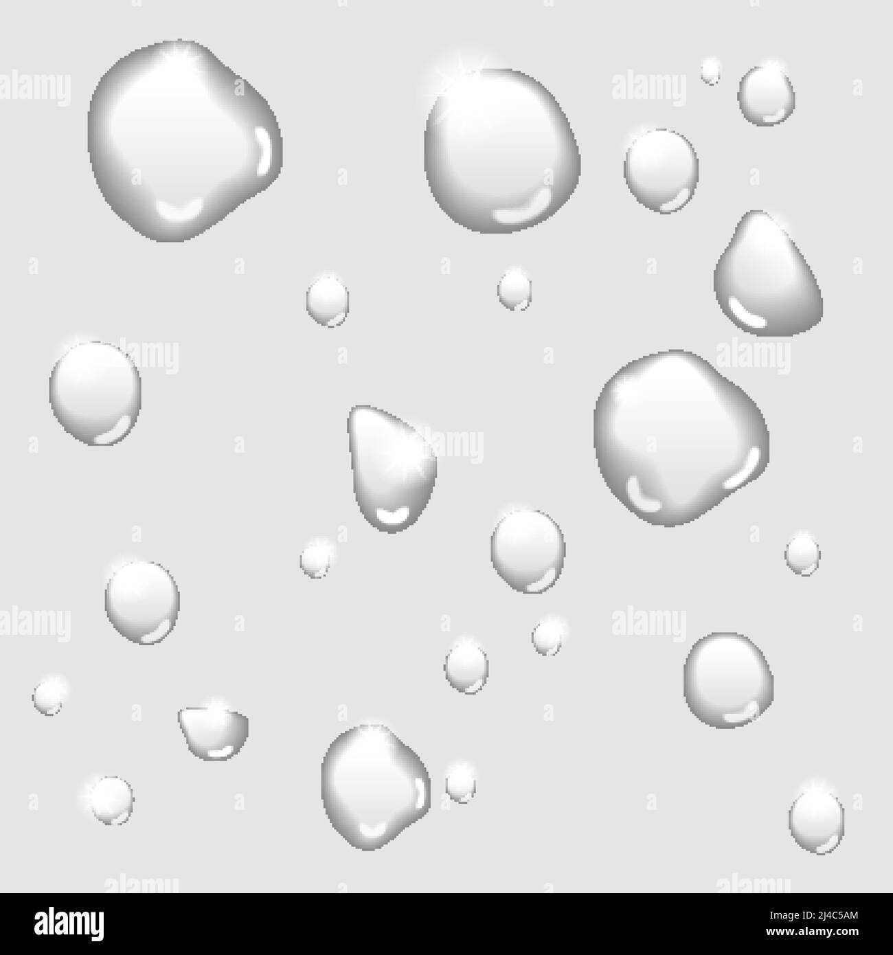 Vector Water drops isolated on white background: rain dew spray Stock ...