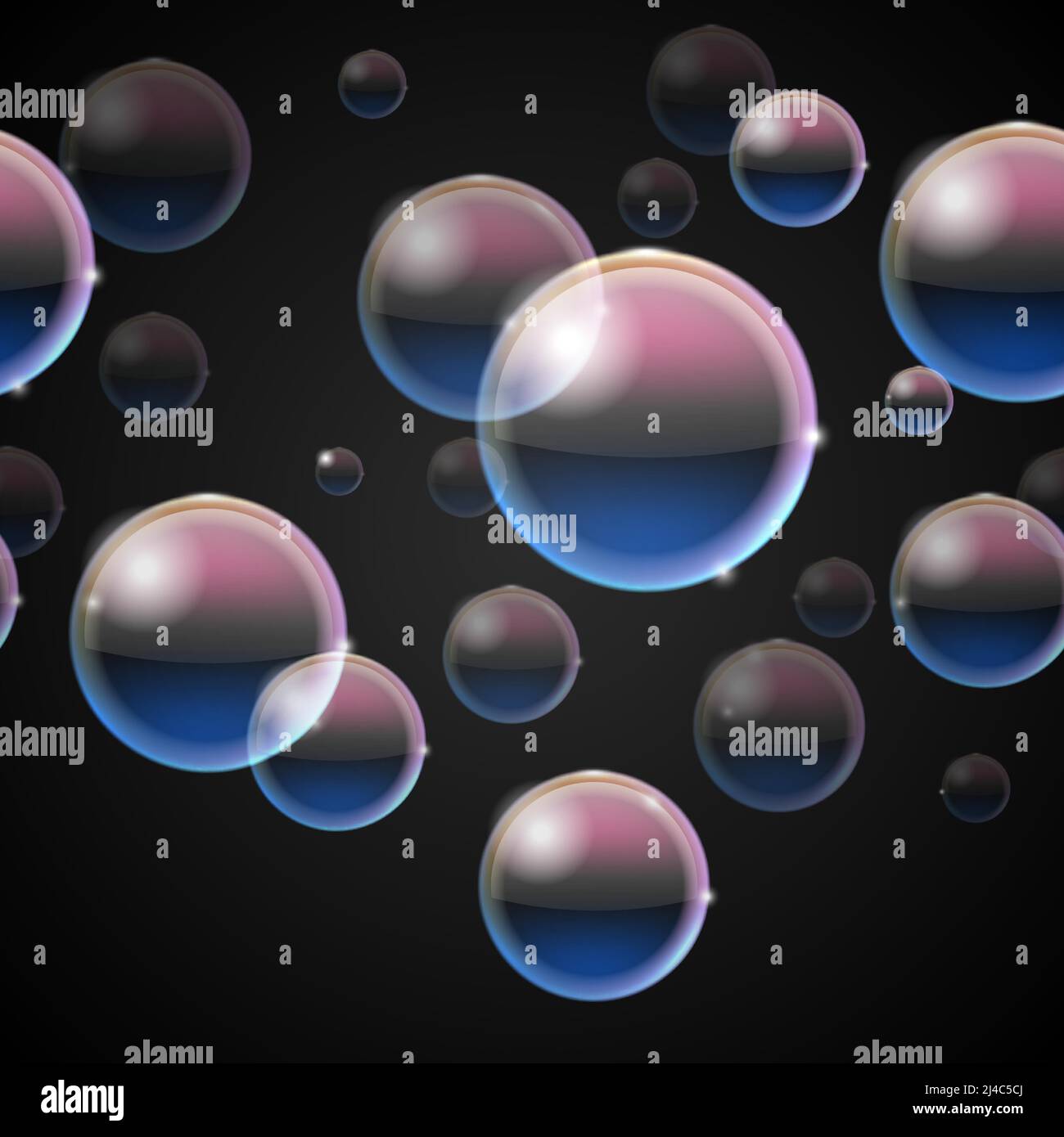 Vector Bubbles from bubble background on black background Stock Vector