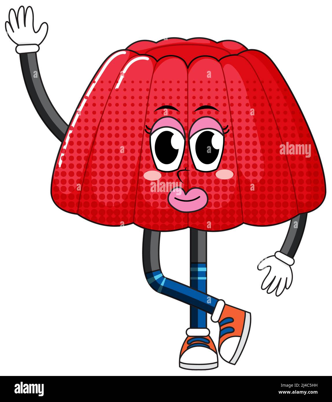 A jelly cartoon character on white background illustration Stock Photo