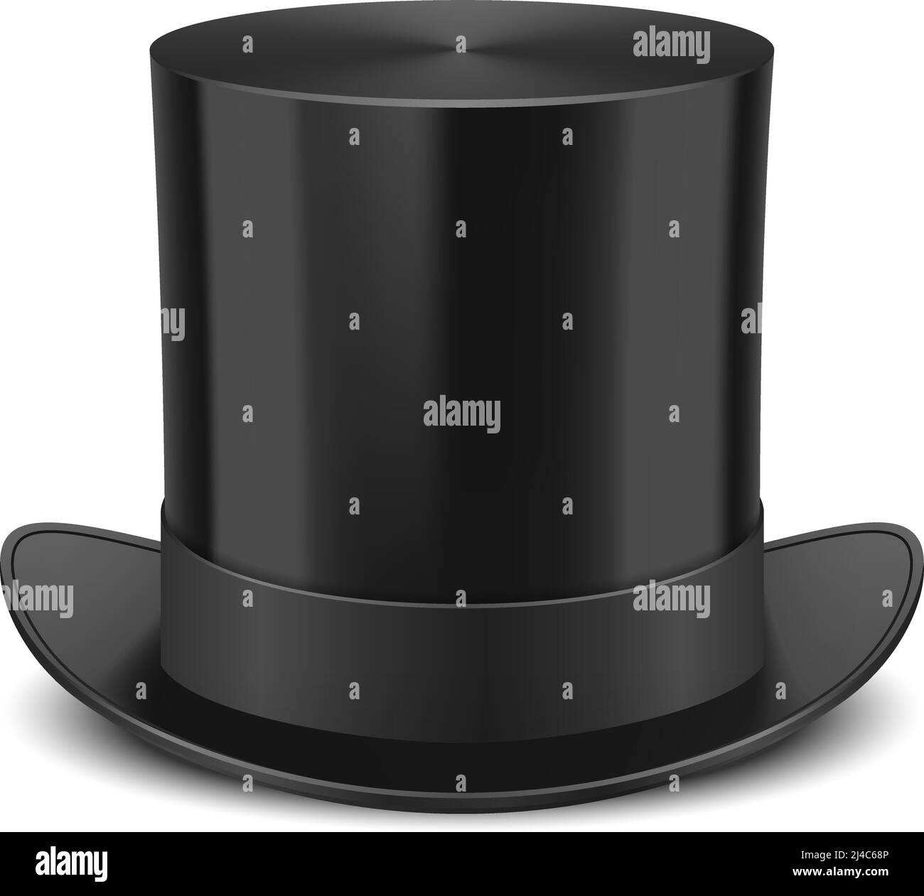 Black Top Hat vector illustration isolated on white background Stock