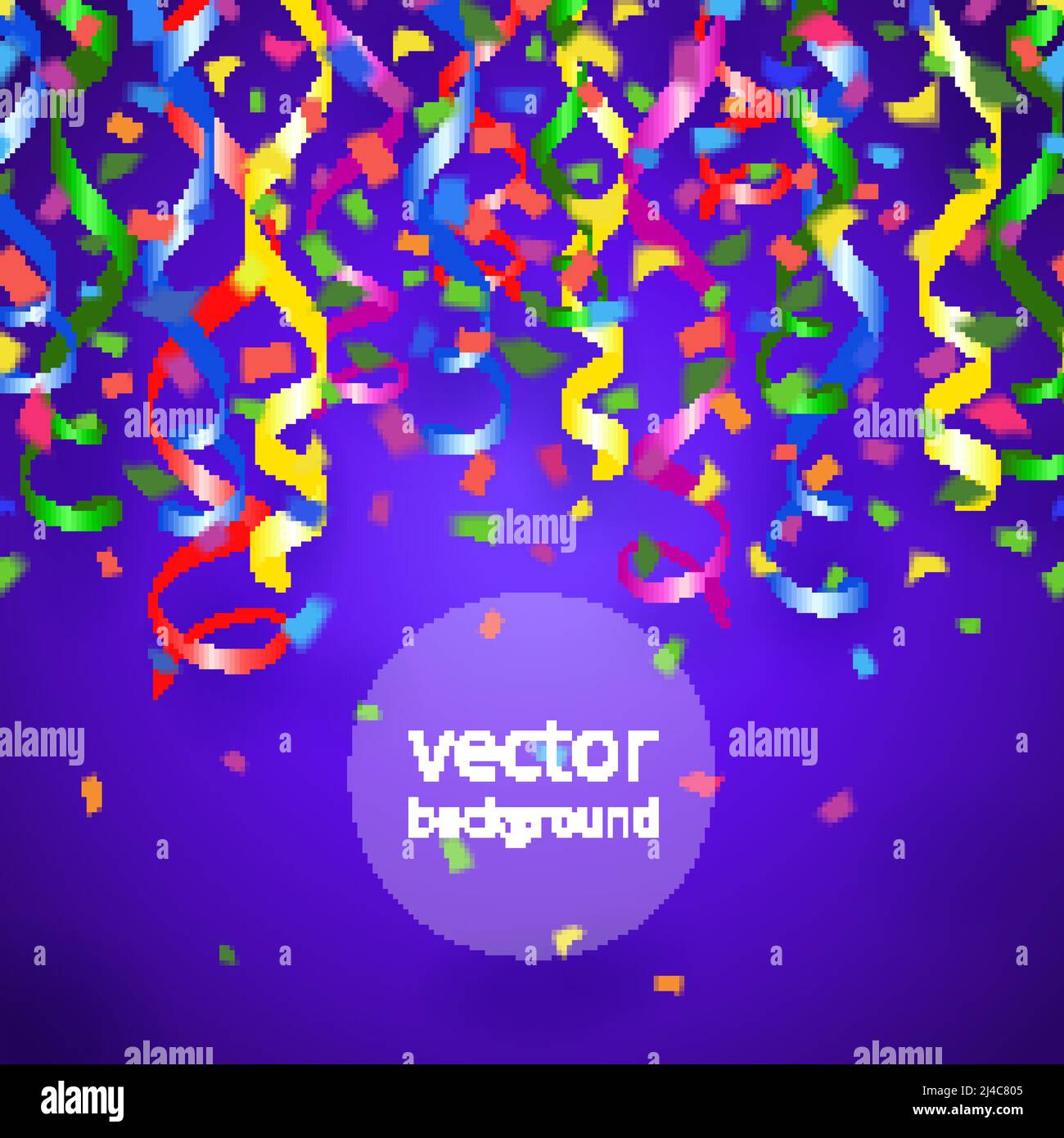Vector party streamers and confetti on blue background Stock Vector Image & Art Alamy