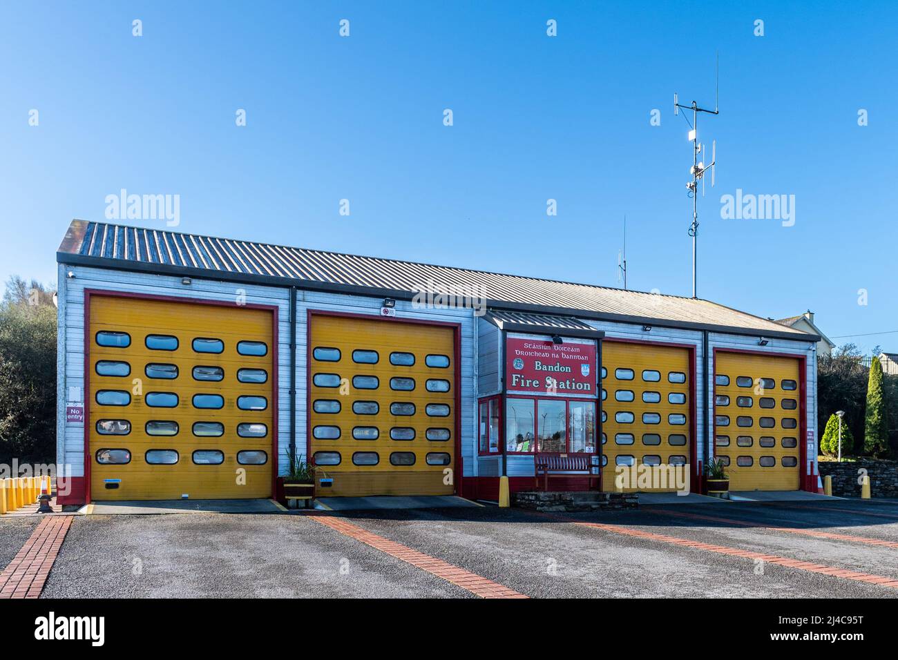Fire Station in Bandon, West Cork, Ireland with copy space. Stock Photo