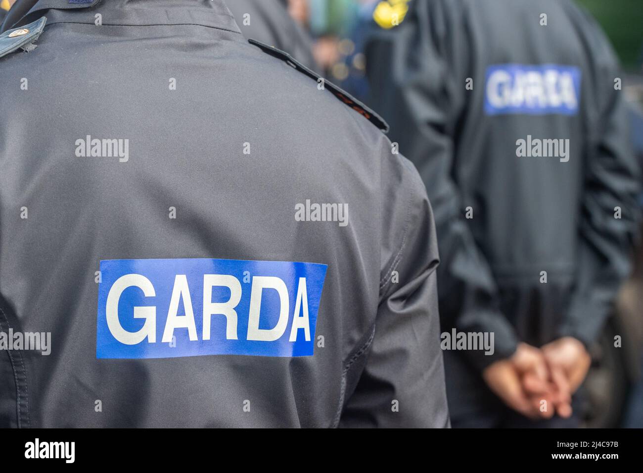 Members of An Garda Síochána (Irish Police Force) on parade in Ireland. Stock Photo