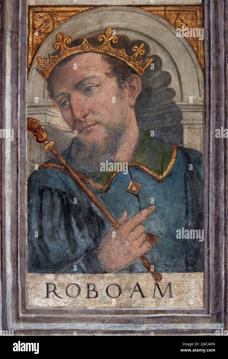 Roboamo. re di Israele - affresco - Girolamo Tessari - 1526 - Padova, chiesa di S. Francesco Grande Stock Photo