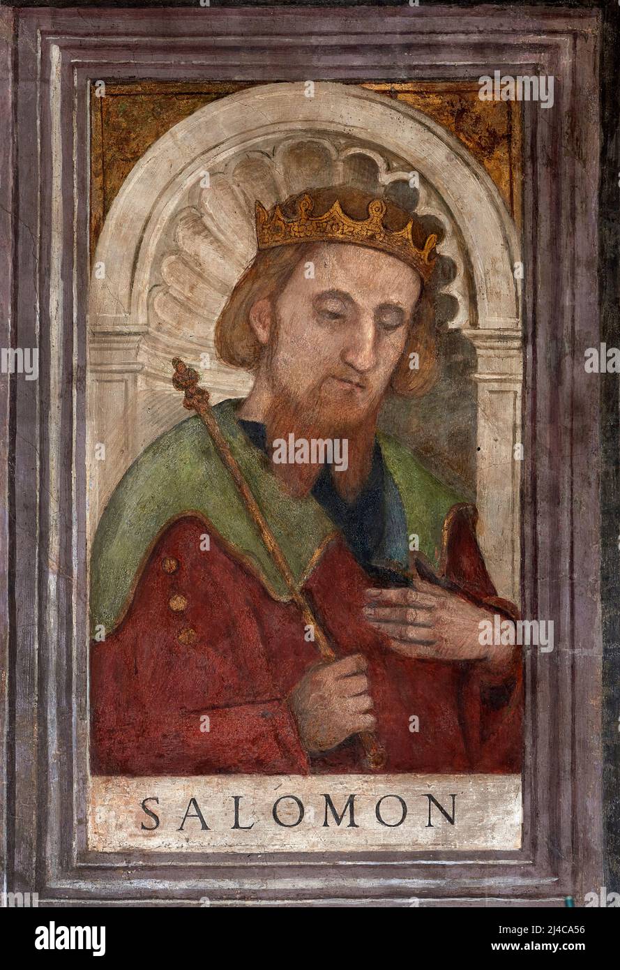 Salomone  re di Israele - affresco - Girolamo Tessari - 1526 - Padova, chiesa di S. Francesco Grande Stock Photo