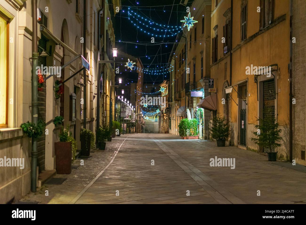 The beautiful streets of Rieti, Italy, for holidays Stock Photo