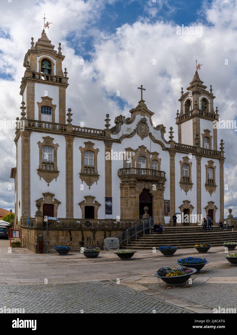 Viseu, Portugal - 9 April, 2022: a view of the historic Igreja da Misericordia church in the old city center of Viseu Stock Photo