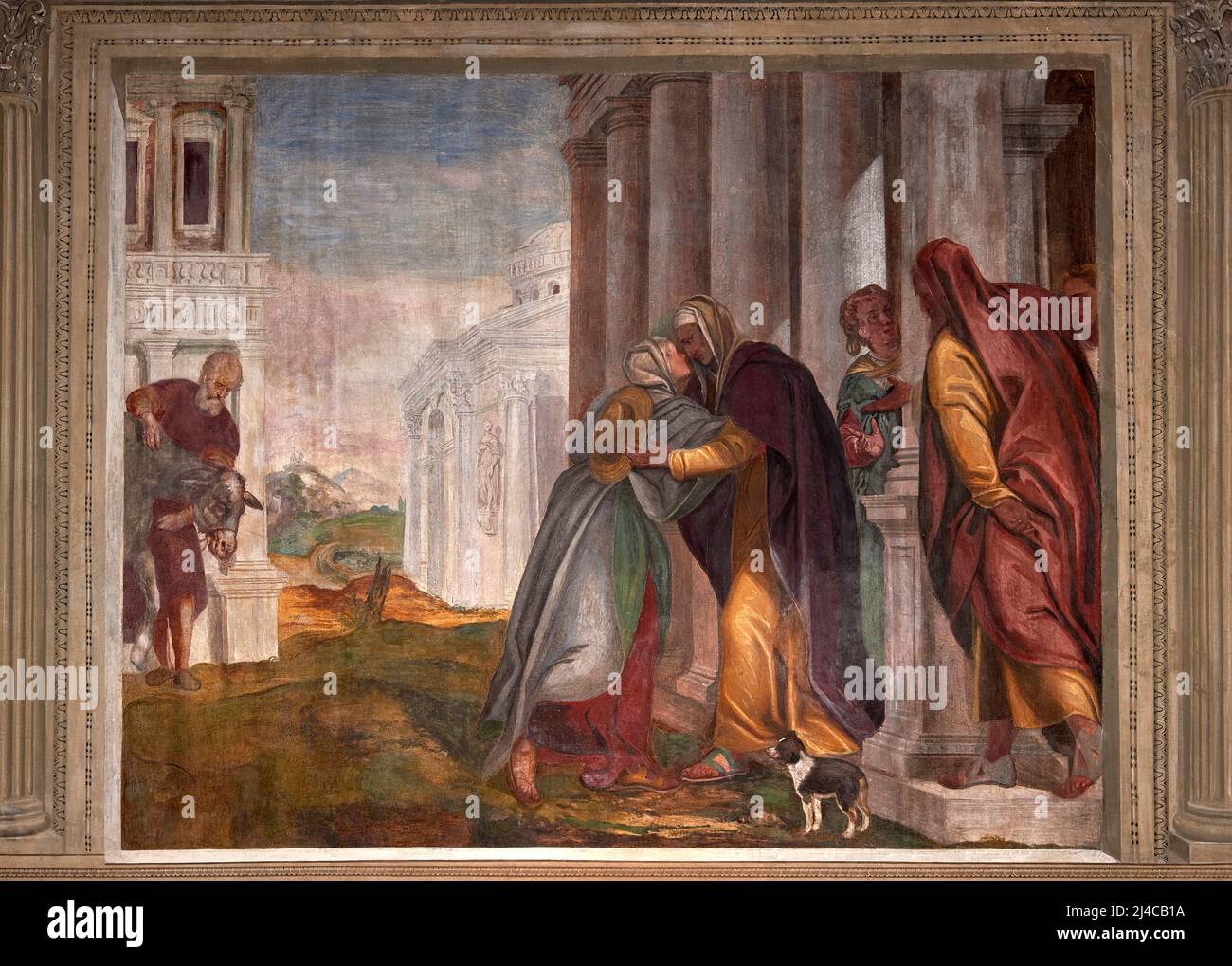 Visitazione affresco Dario e Chiara Varotari 1579 Padova