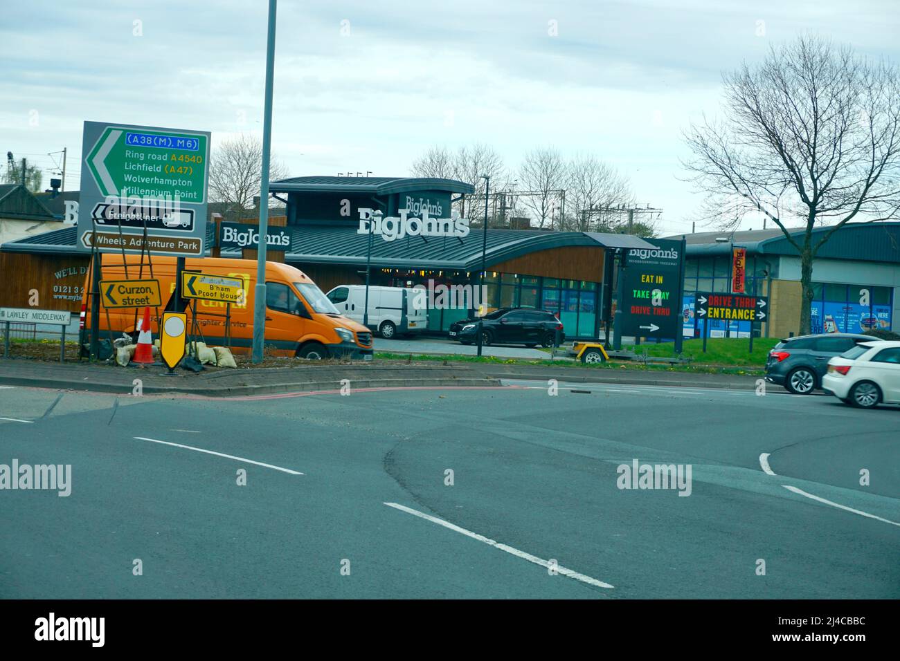 Bigjohn’s fast food restaurant in Birmingham, United Kingdom Stock