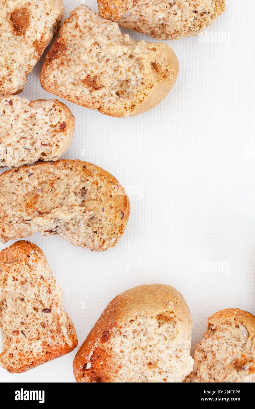 Traditional rusks, a local South African favorite on rustic background ...
