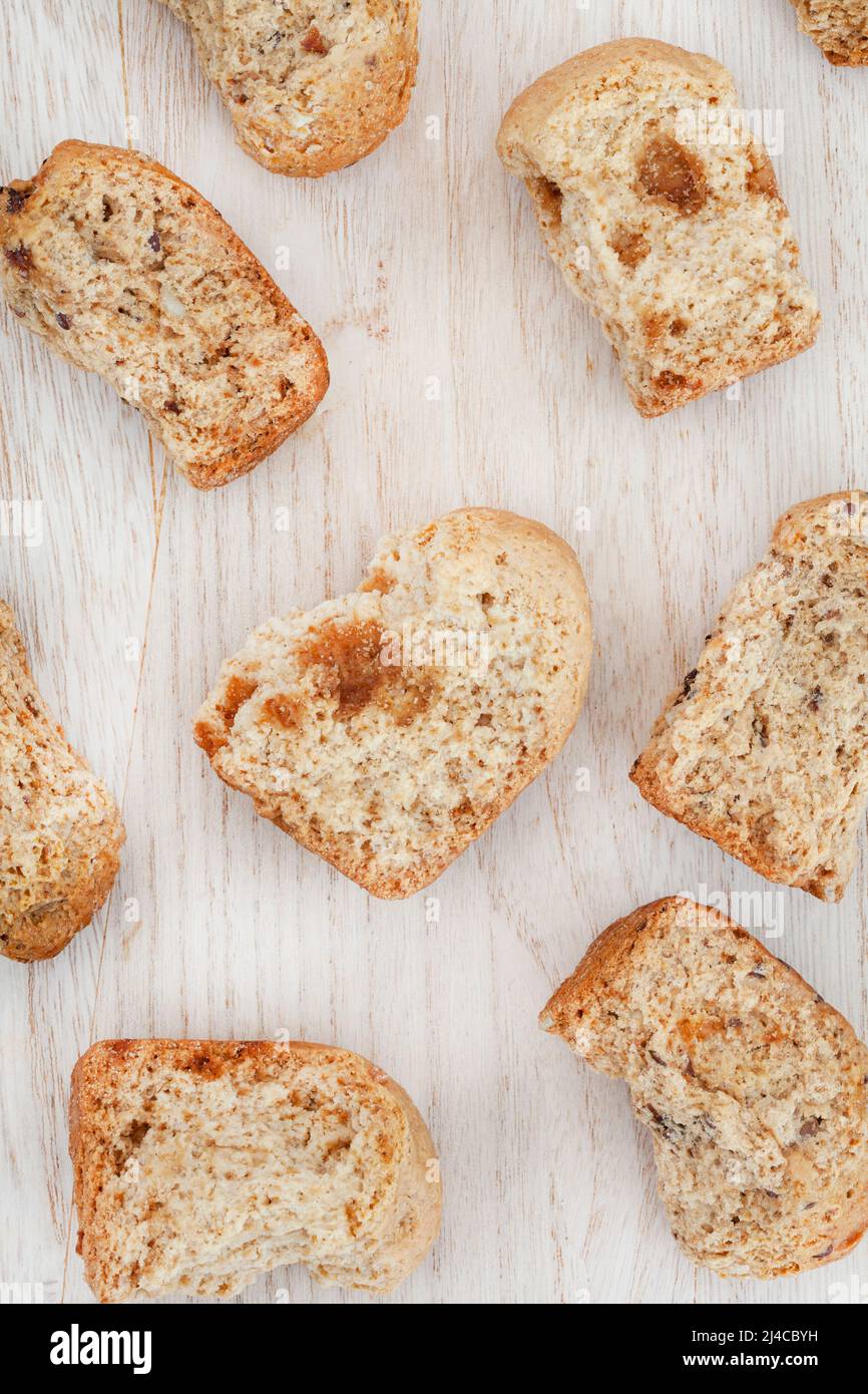 Traditional rusks, a local South African favorite on rustic background ...