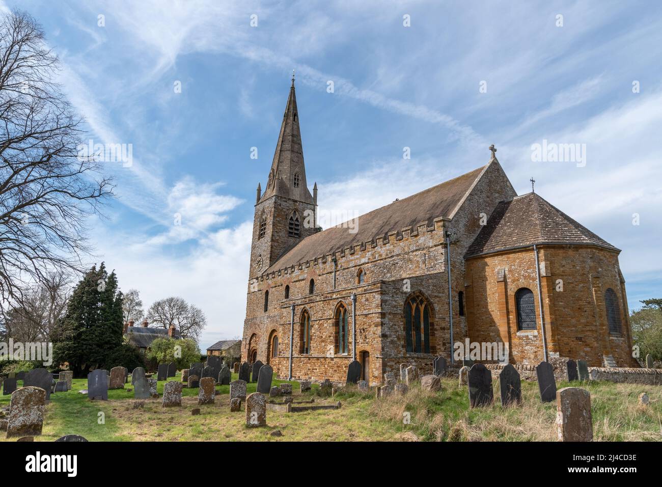 The Saxon church of All Saints, Brixworth, Northamptonshire, UK; earliest parts date from 7th century. Stock Photo