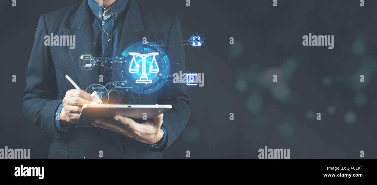 Labor Law Lawyer Legal Business Technology Concept Stock Photo