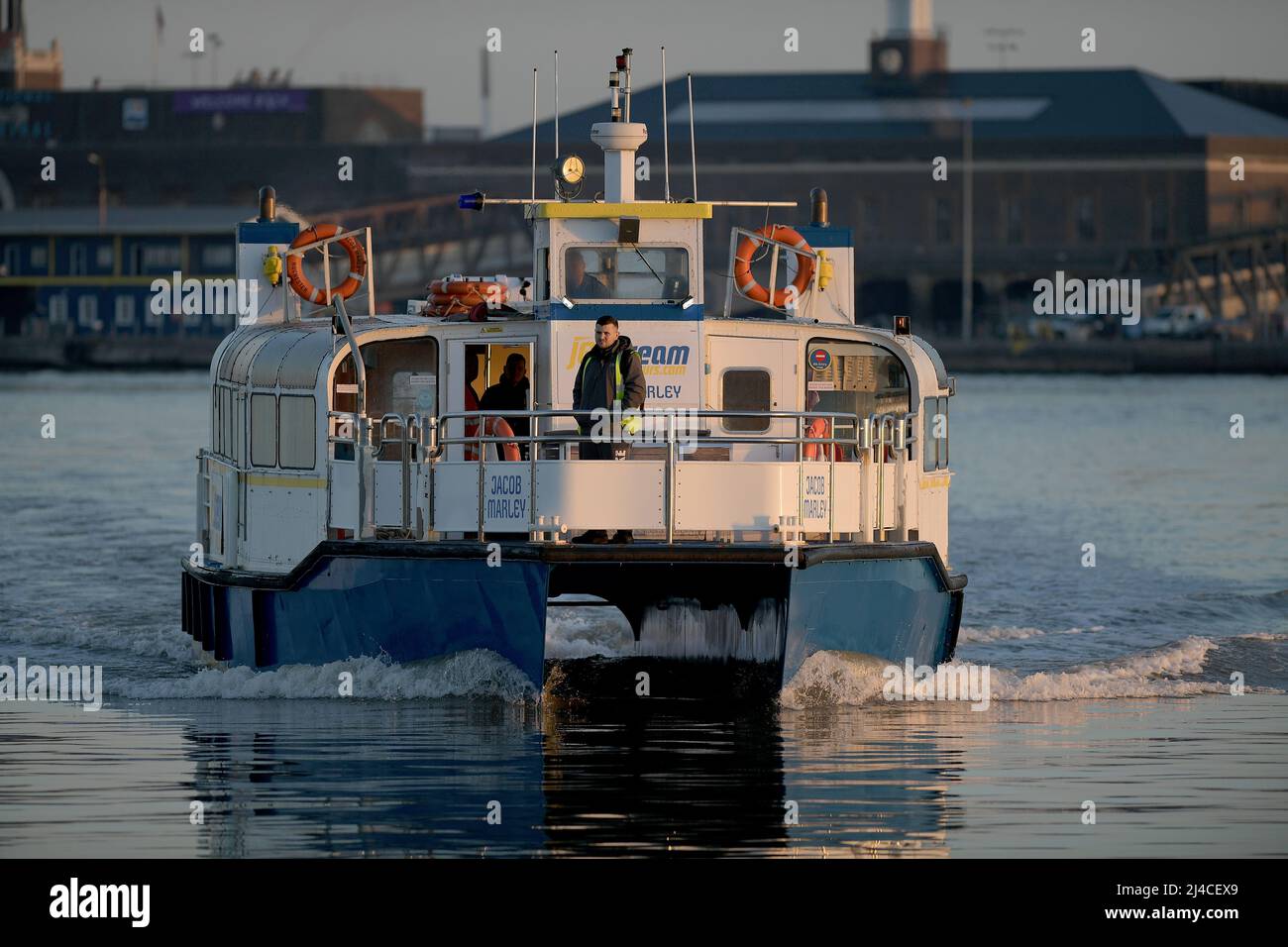 The Tilbury to Gravesend ferry. Shipping on the River Thames Stock ...