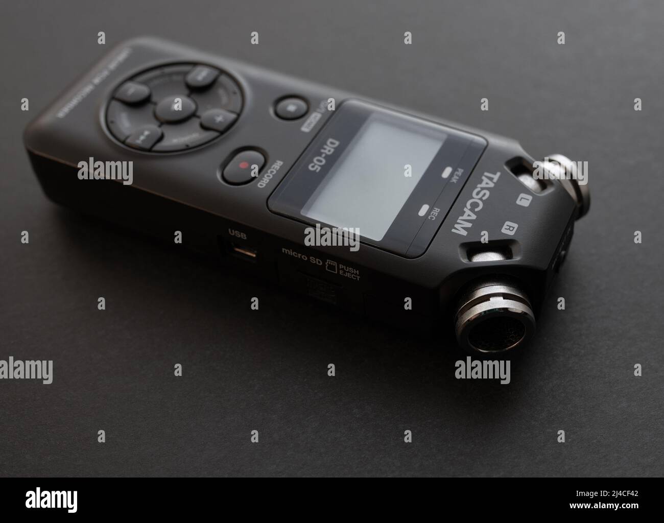 Black/Silver Headphones for TASCAM DR-05 Digital Voice Recorder/Dictaphone 