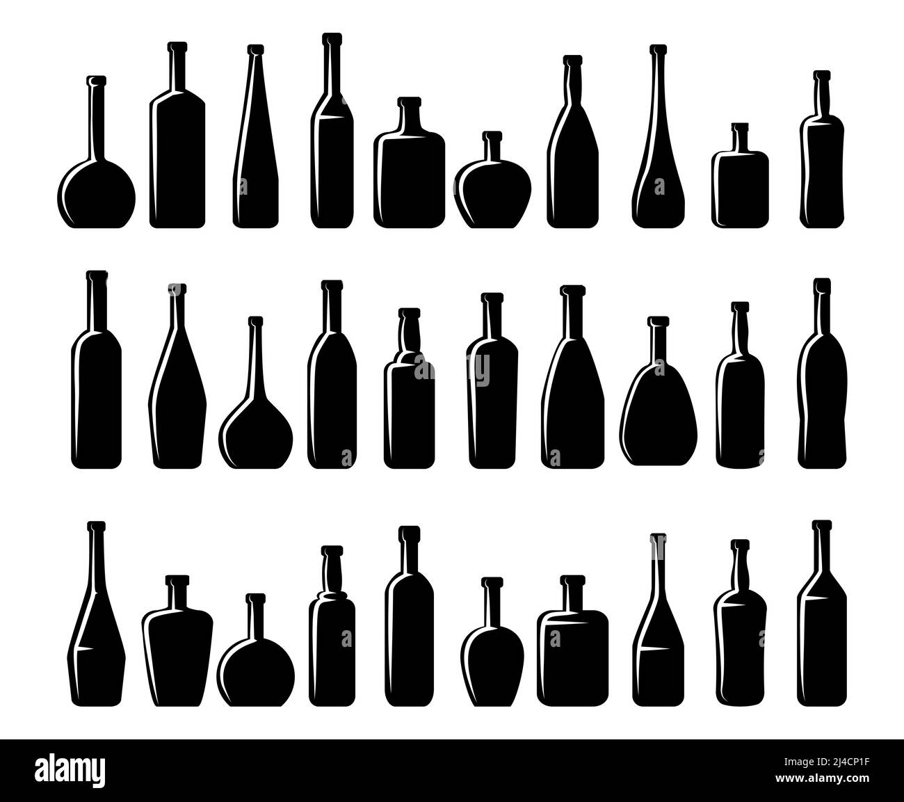 Beer and wine bottles Black and White Stock Photos & Images Alamy