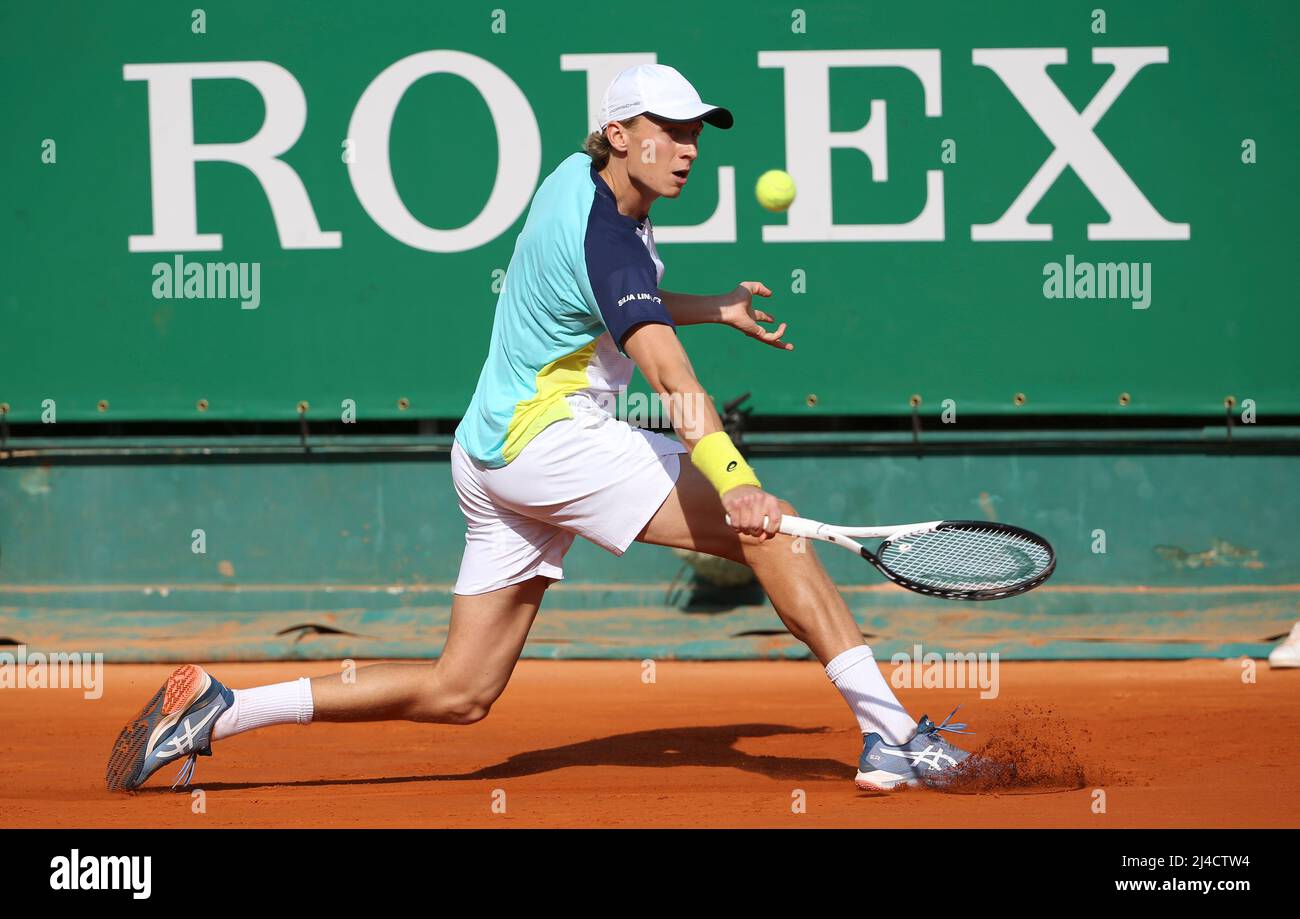 Emil Ruusuvuori of Finland during day 4 of the Rolex Monte-Carlo Masters  2022, an ATP Masters 1000 tennis tournament on April 13, 2022, held at the  Monte-Carlo Country Club in Roquebrune-Cap-Martin, France -
