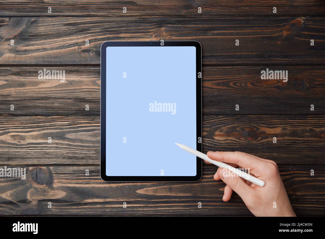man using a Tablet pc. close up. Stock Photo