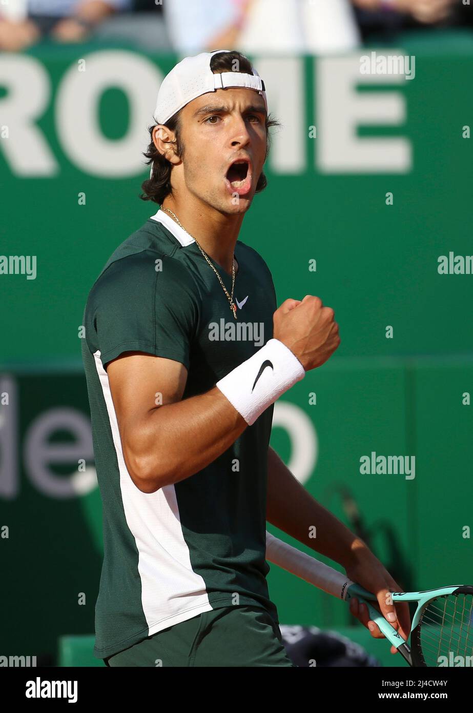 Lorenzo Musetti of Italia during day 4 of the Rolex Monte-Carlo Masters  2022, an ATP Masters 1000 tennis tournament on April 13, 2022, held at the  Monte-Carlo Country Club in Roquebrune-Cap-Martin, France -