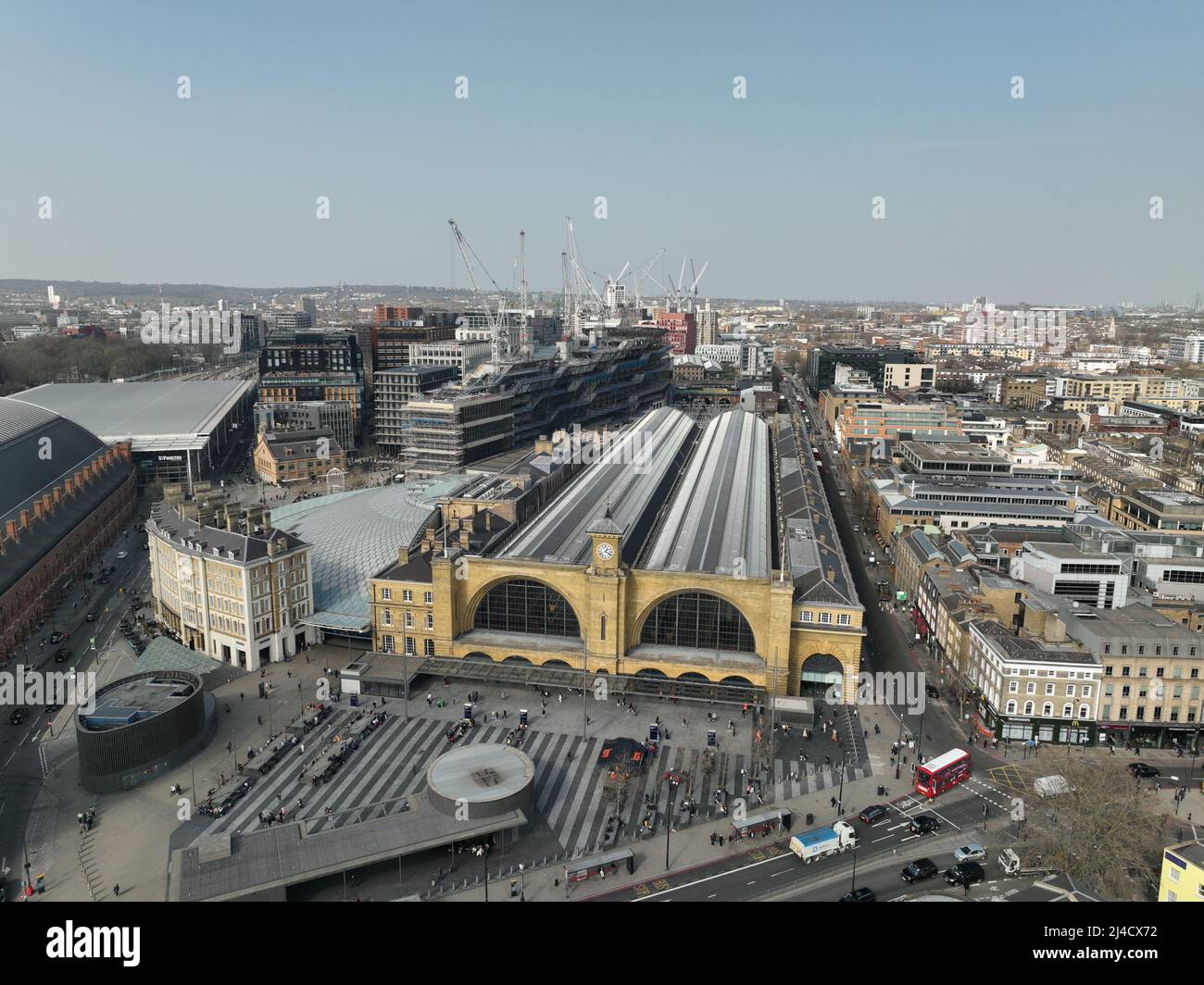 Drone shot of London King's Cross Station Stock Photo