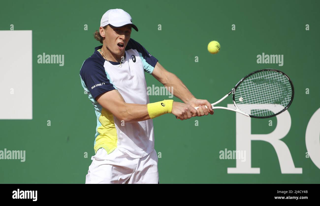 April 13, 2022, Roquebrune-Cap-Martin, France: Emil Ruusuvuori of Finland  during day 4 of the Rolex Monte-Carlo Masters 2022, an ATP Masters 1000 tennis  tournament on April 13, 2022, held at the Monte-Carlo