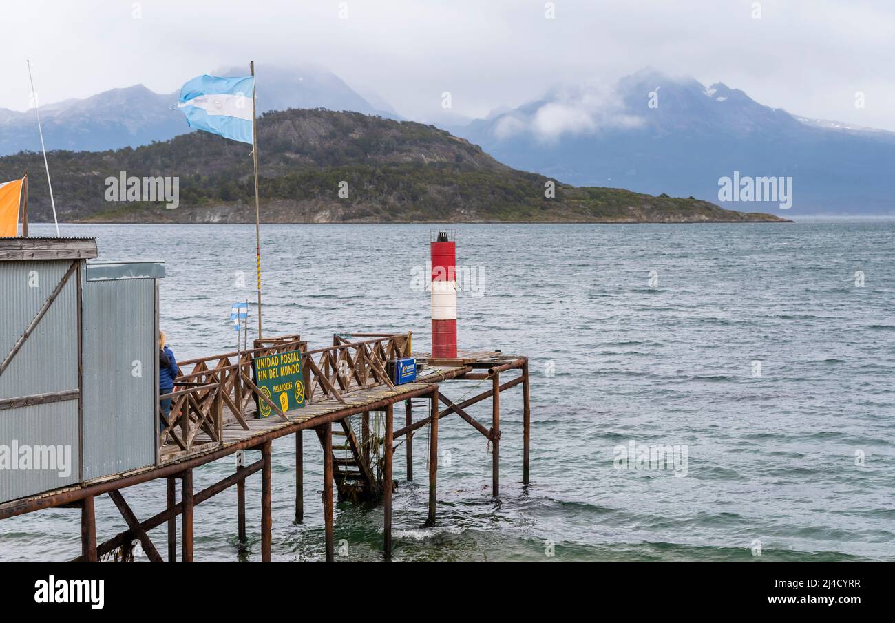 View of a famous post office facing the Beagle Channel, Ushuaia, Tierra