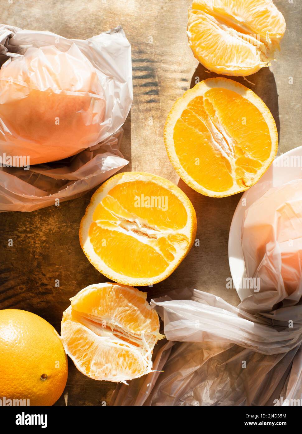Still life with oranges Stock Photo