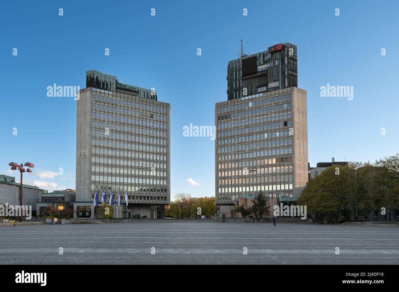 Ljubljana, City Centre - Republic Square Stock Photo