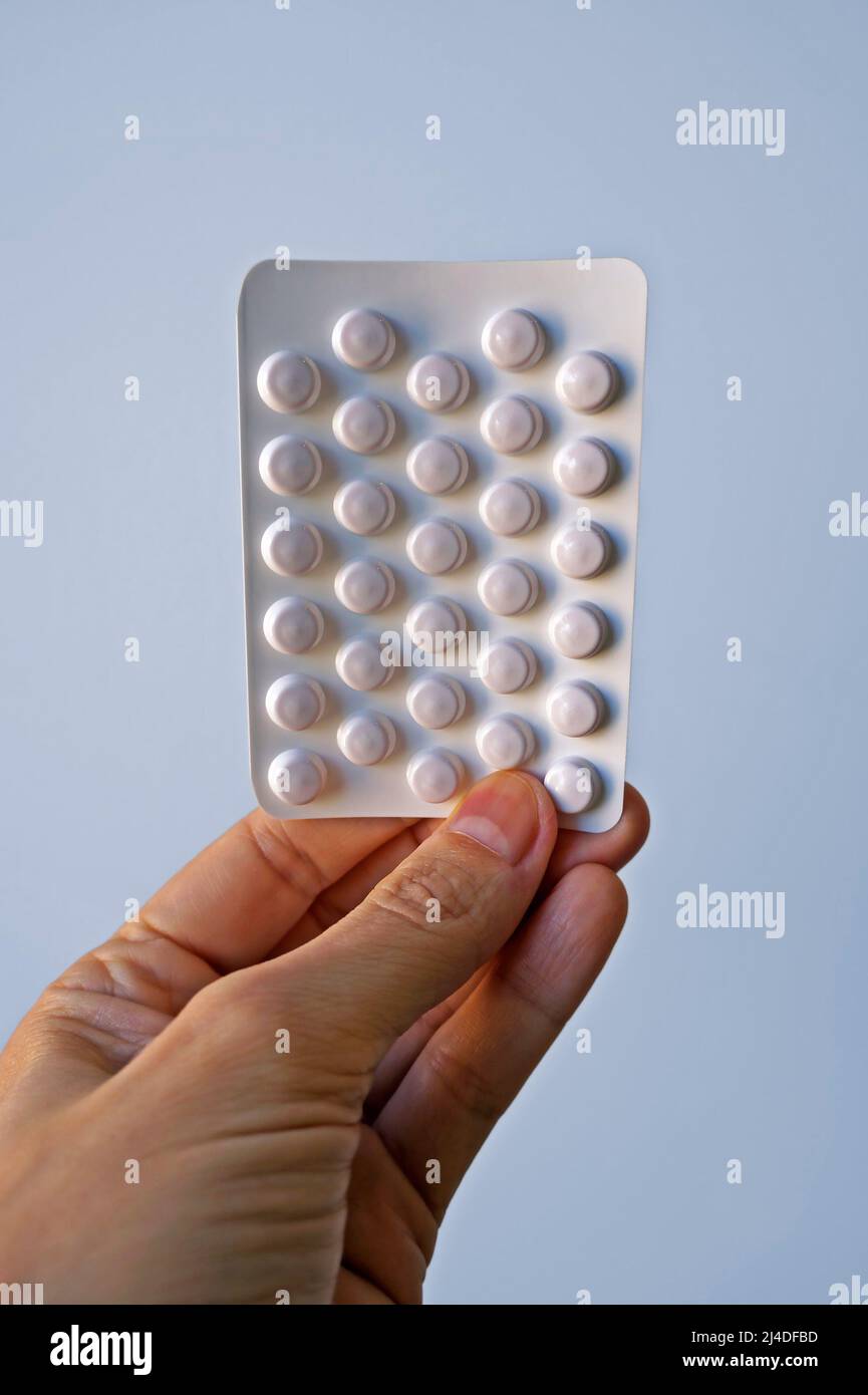 Hand With The Drug Pill In Pack Stock Photo - Download Image Now
