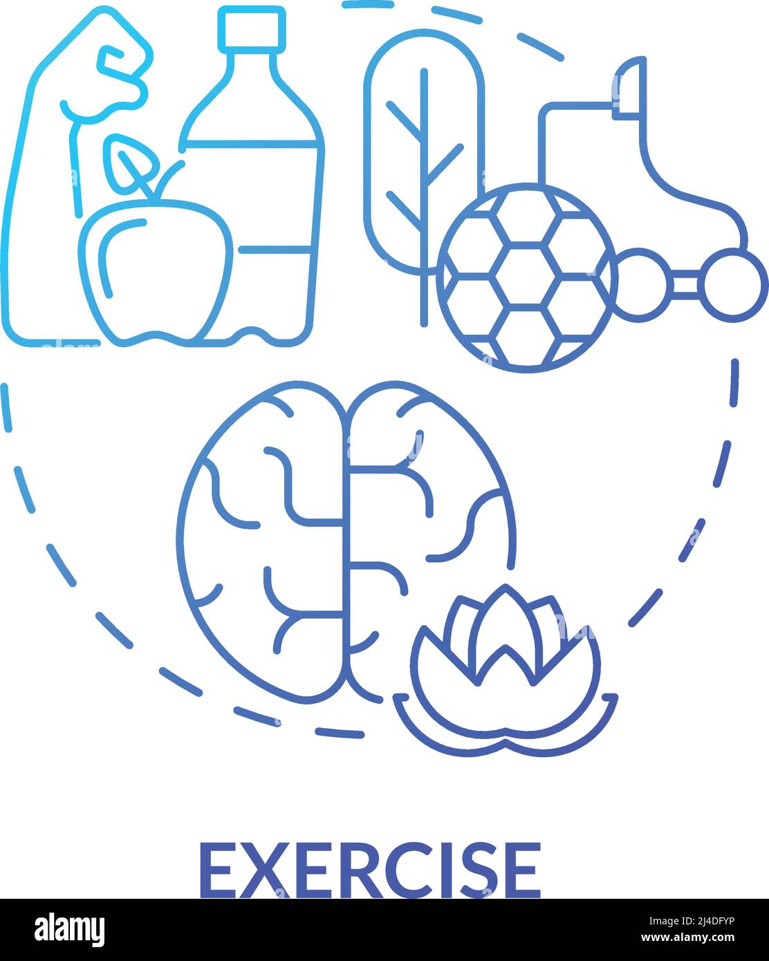 Exercise blue gradient concept icon Stock Vector Image & Art - Alamy