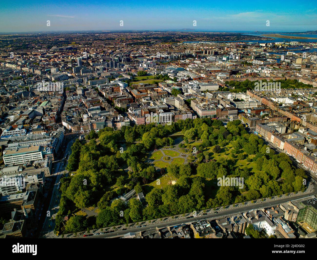 Dublin city, aerial view Stock Photo