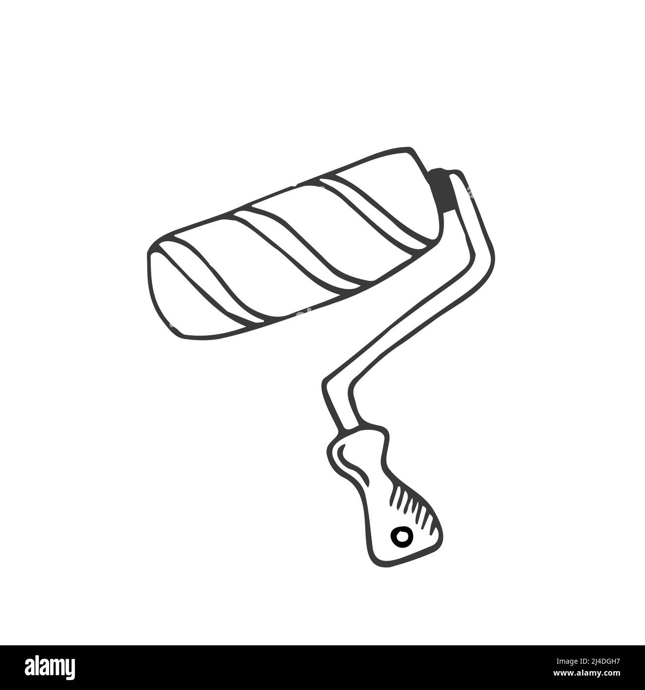 Drawing Image Rolond Single hand drawn painting roll. Doodle stock vector illustration ...