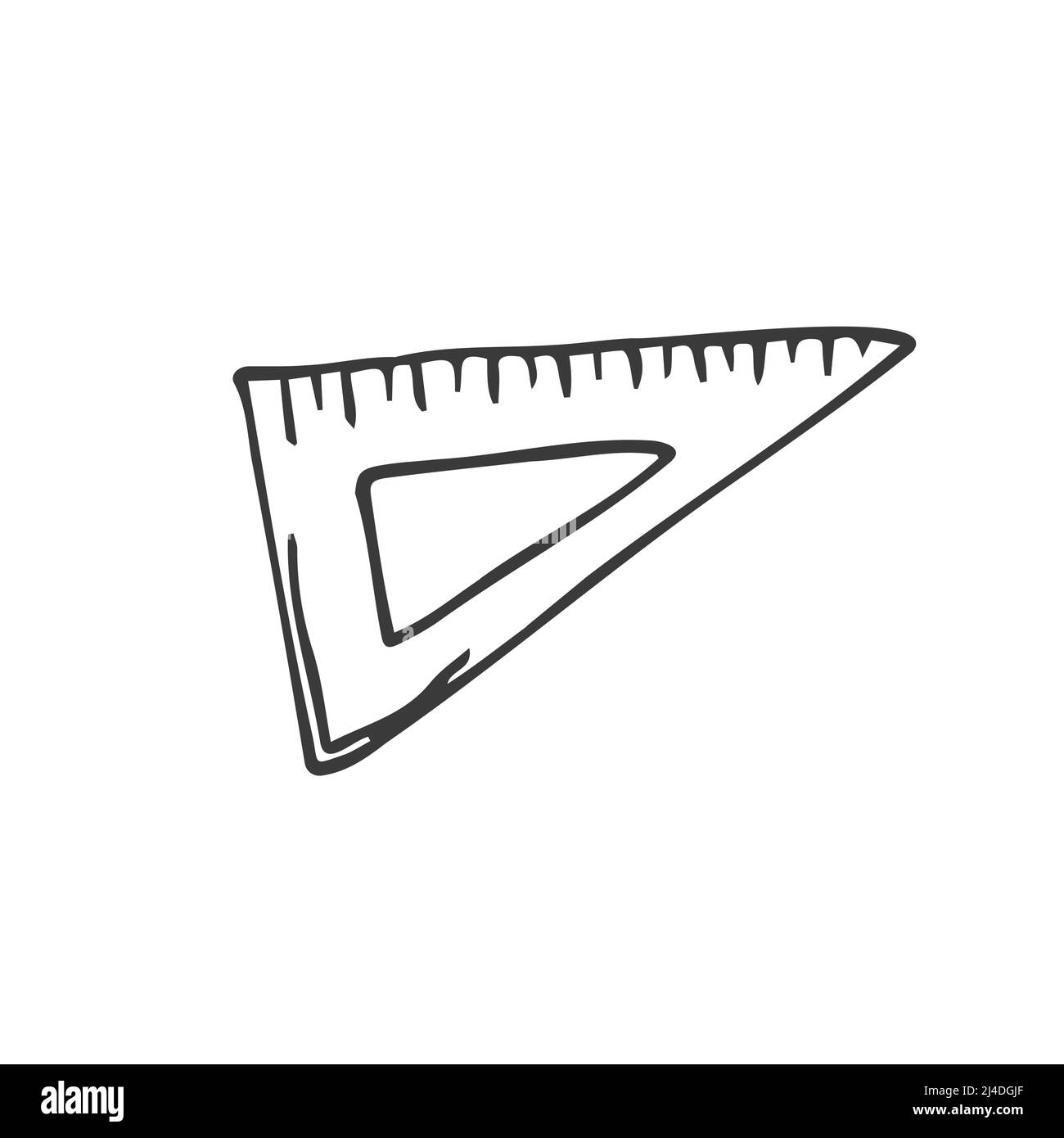 Sketch ruler mathematical triangle coloring Vector Image