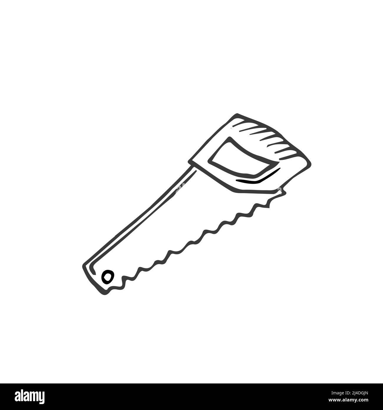 Doodle saw icon in vector. Hand drawn saw icon in vector. Doodle illustration in line Stock Vector