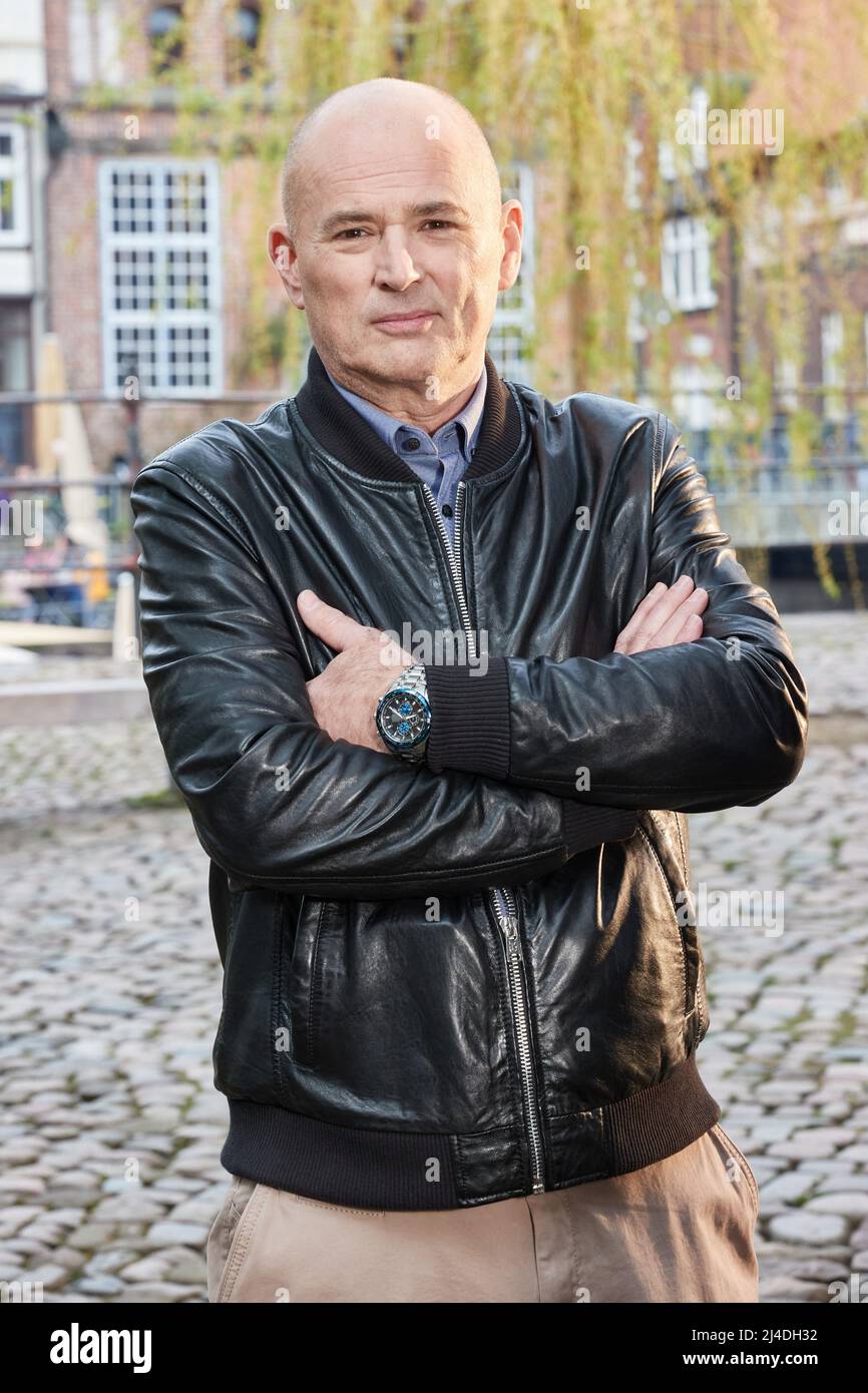 14 April 2022, Lower Saxony, Lüneburg: Actor Marcus Bluhm stands during the  opening credits shoot of Rote Rosen for the 20th season. Photo: Georg  Wendt/dpa Stock Photo - Alamy