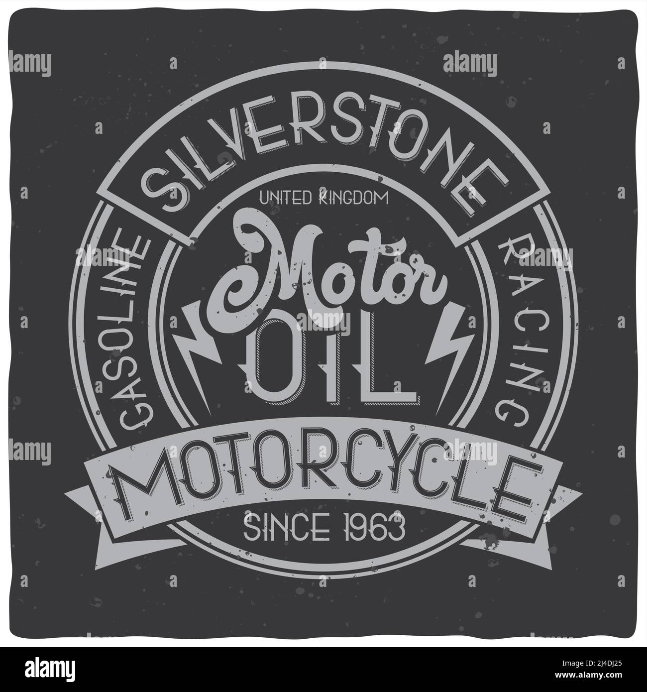 Vintage label design with lettering composition on dark background. T-shirt design. Stock Vector