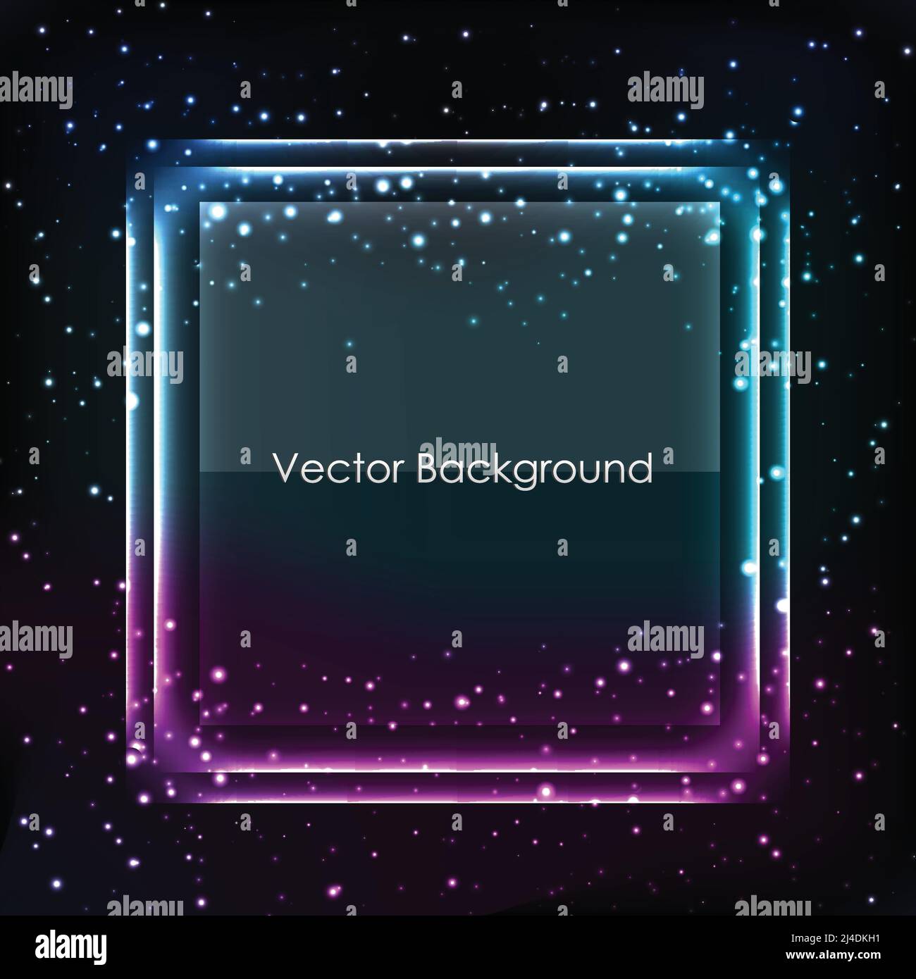 Abstract vector background with blue and purple frame on dark star ...