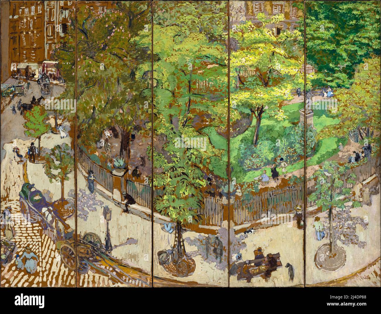 Édouard Vuillard, Place Vintimille (Paris), painting in distemper on