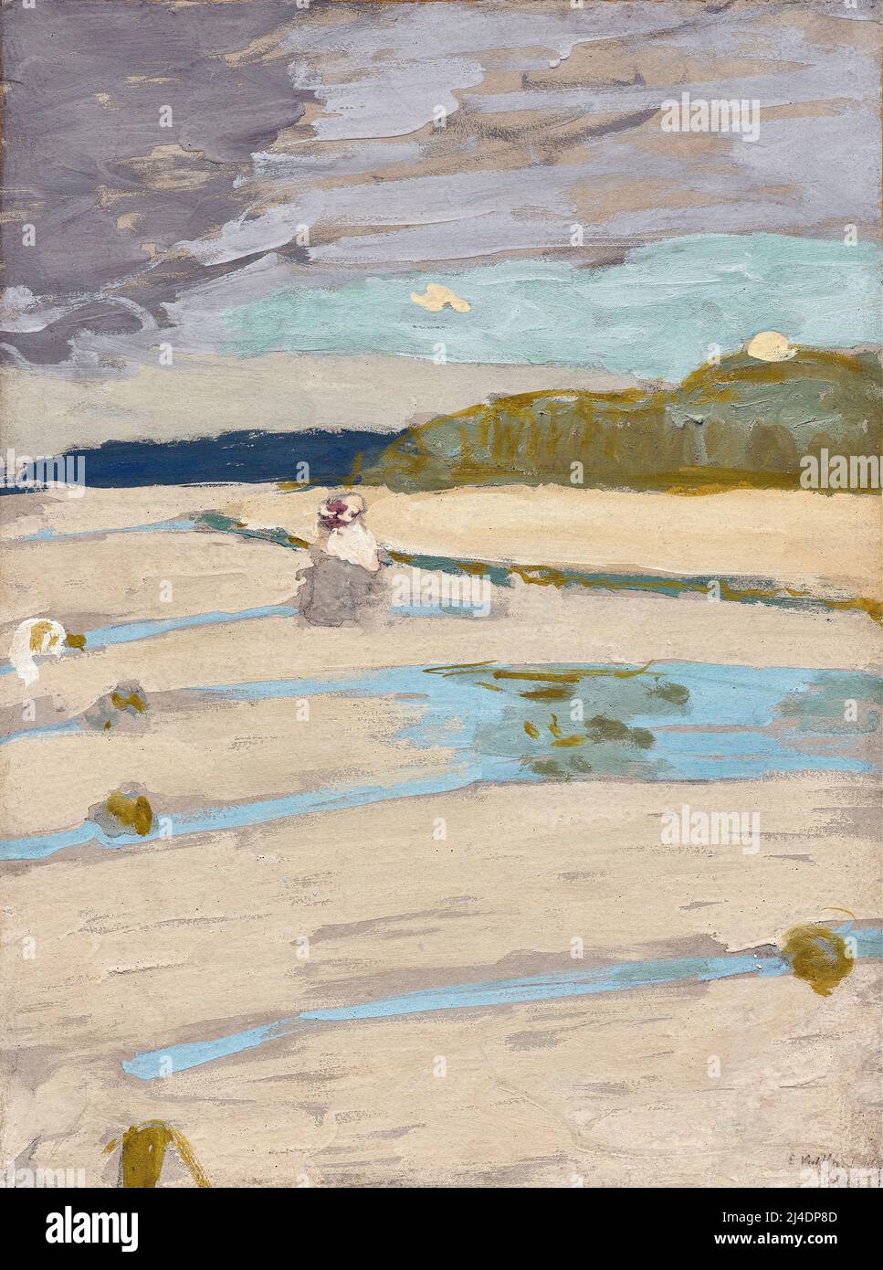 Édouard Vuillard, landscape painting in distemper on paper mounted on canvas, The Beach at Saint-Jacut, 1909 Stock Photo
