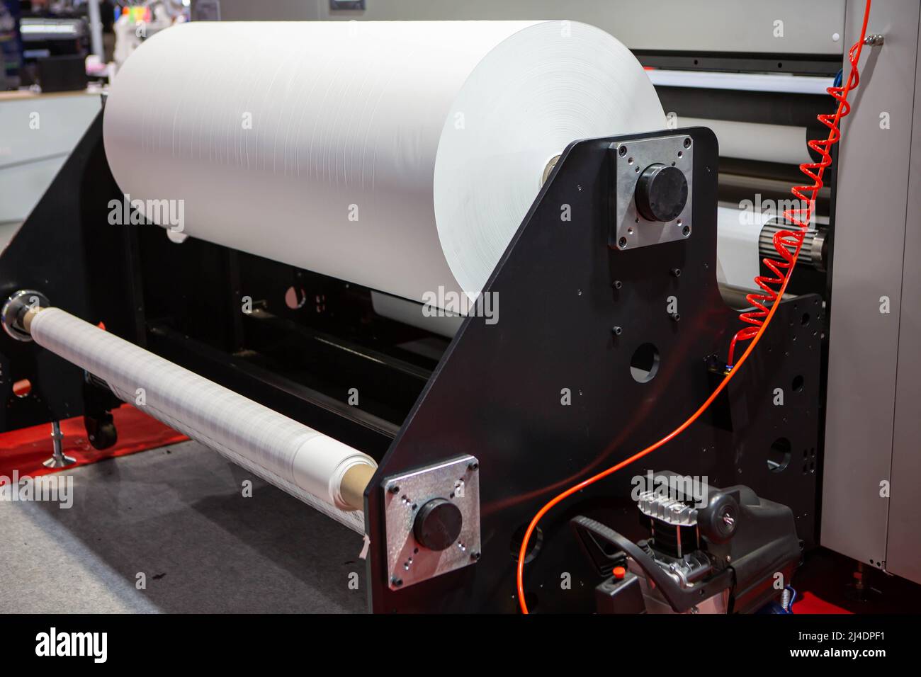 Fabrics roll of hybrid sublimation printer. Printing industry Stock