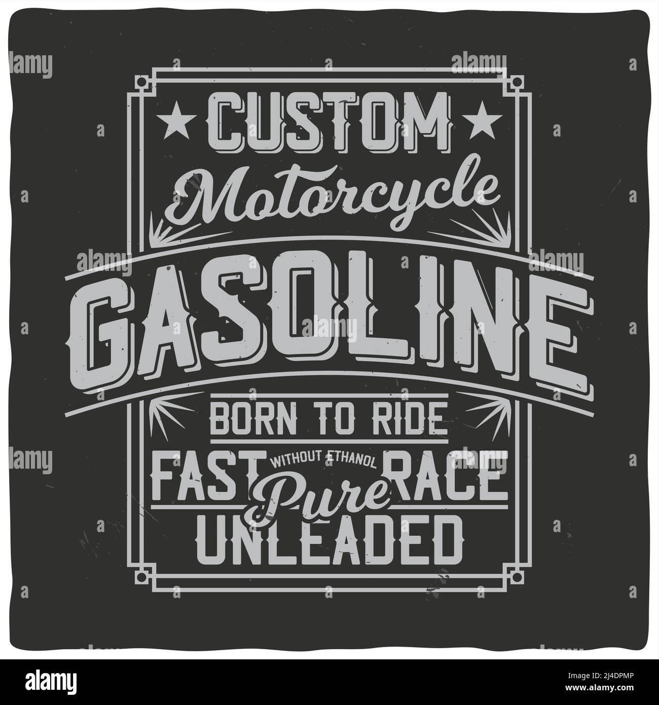 Motorcycle gasoline labet tee graphic design Vector Image