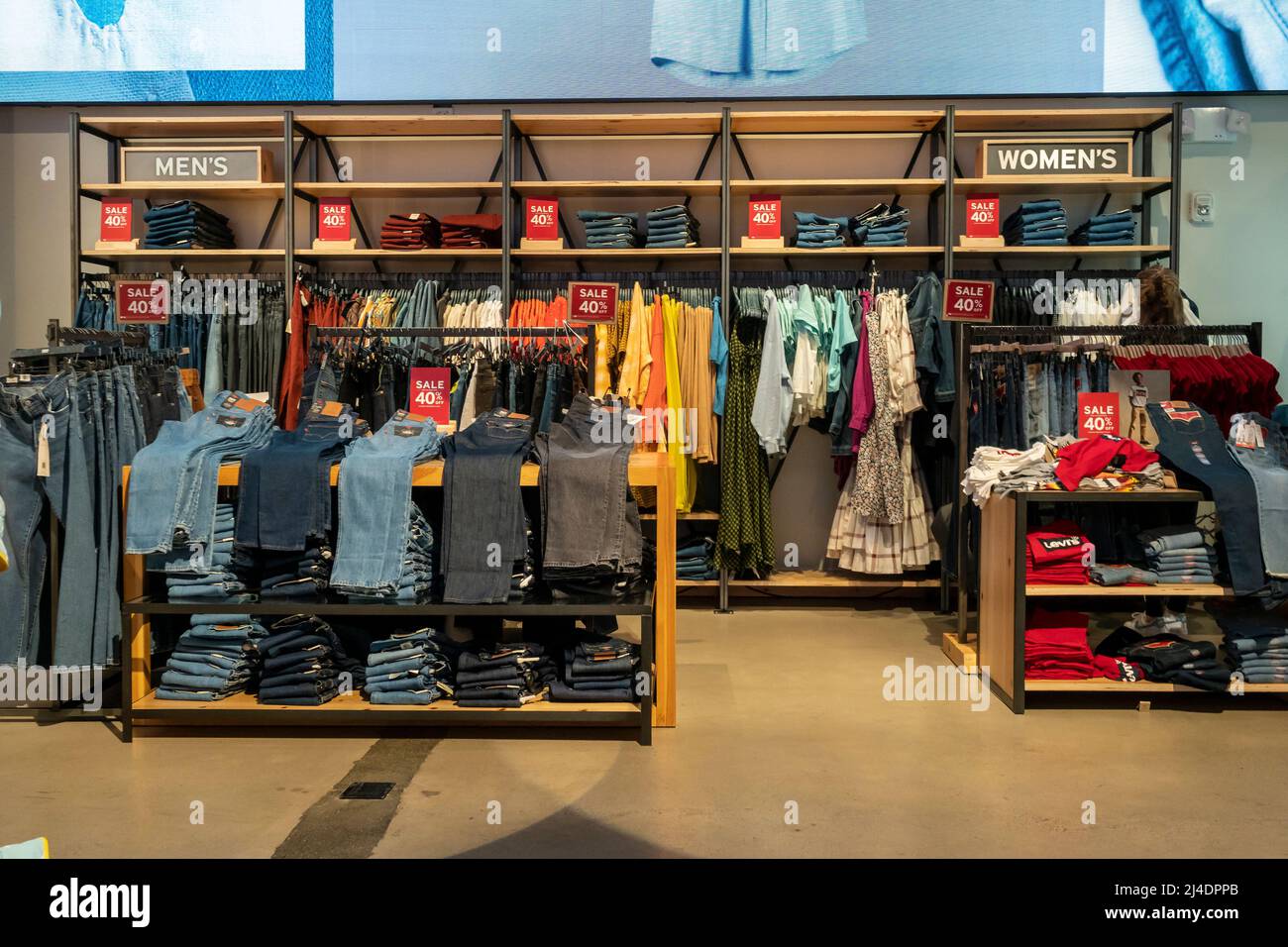 Shopping in the Levi Strauss and Co. flagship store in Times Square in New  York on Monday, April 4, 2022. (© Richard B. Levine Stock Photo - Alamy