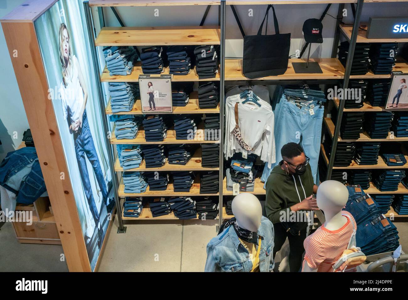 Shopping in the Levi Strauss and Co. flagship store in Times Square in New  York on Monday, April 4, 2022. (© Richard B. Levine Stock Photo - Alamy