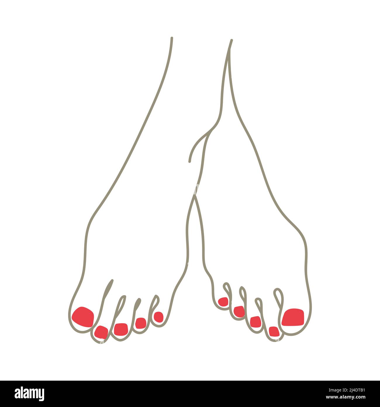 Woman feet care illustration pedicure massage Stock Photo - Alamy