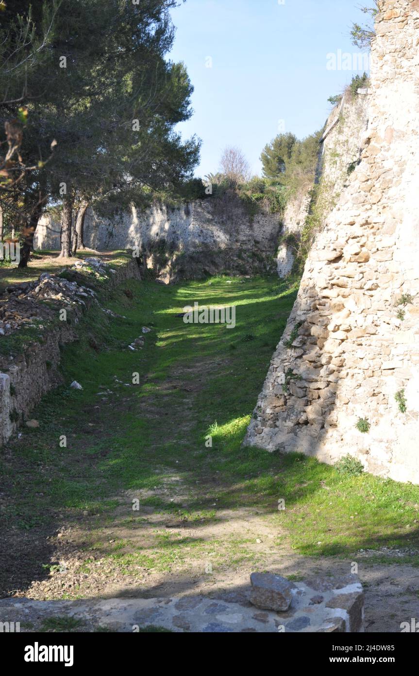 Protective ditch of the citadel of St Tropez Stock Photo Alamy