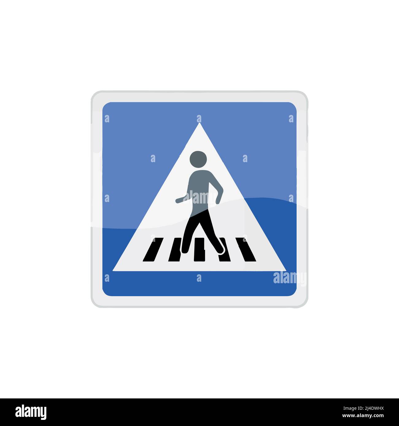 Pedestrian Crossing Road Sign Vector Illustration Stock