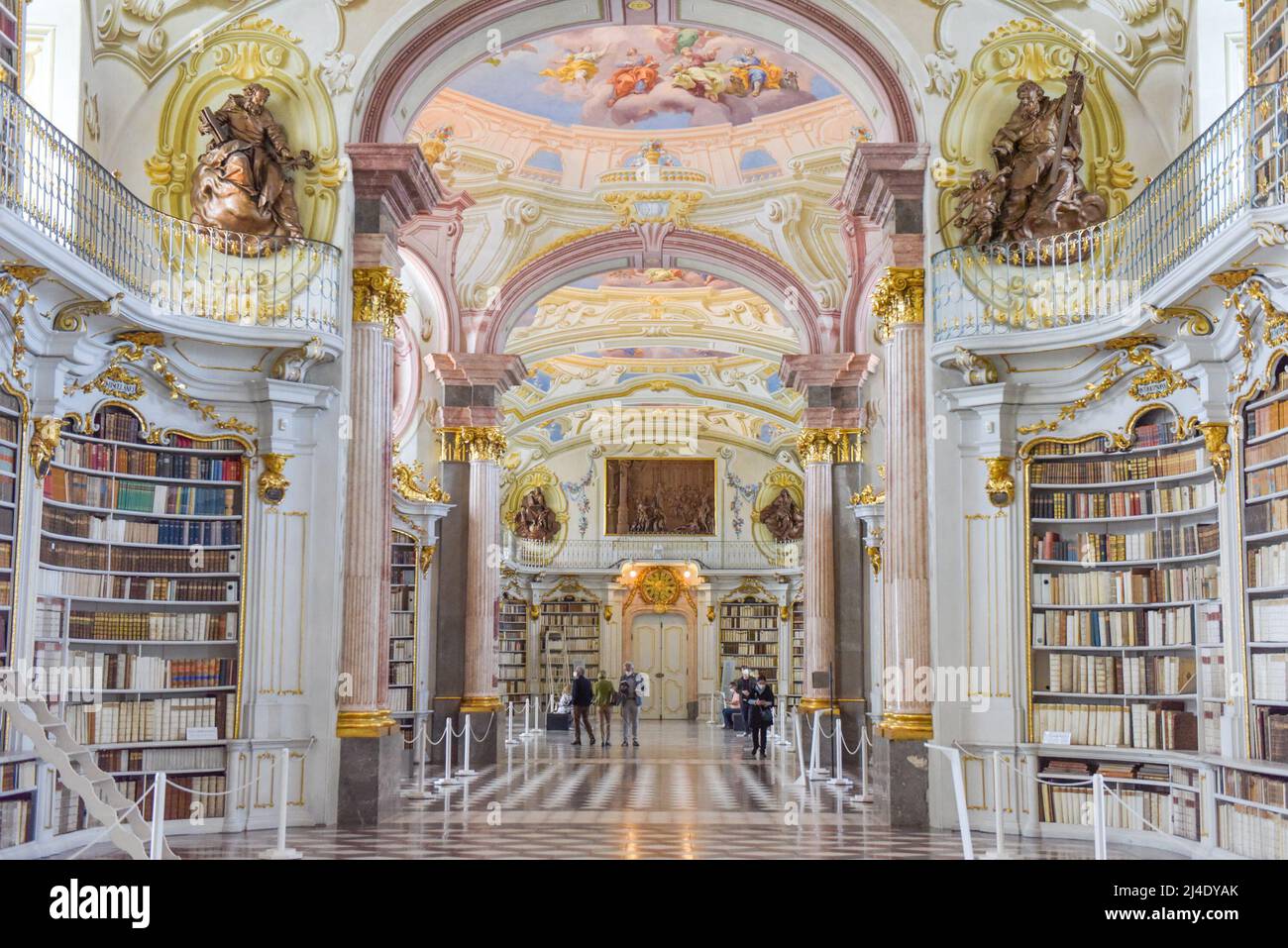 Admont. 13th Apr, 2022. Photo taken on April 13, 2022 shows a view of the library of Admont Abbey in Admont, Austria. Credit: Guo Chen/Xinhua/Alamy Live News Stock Photo