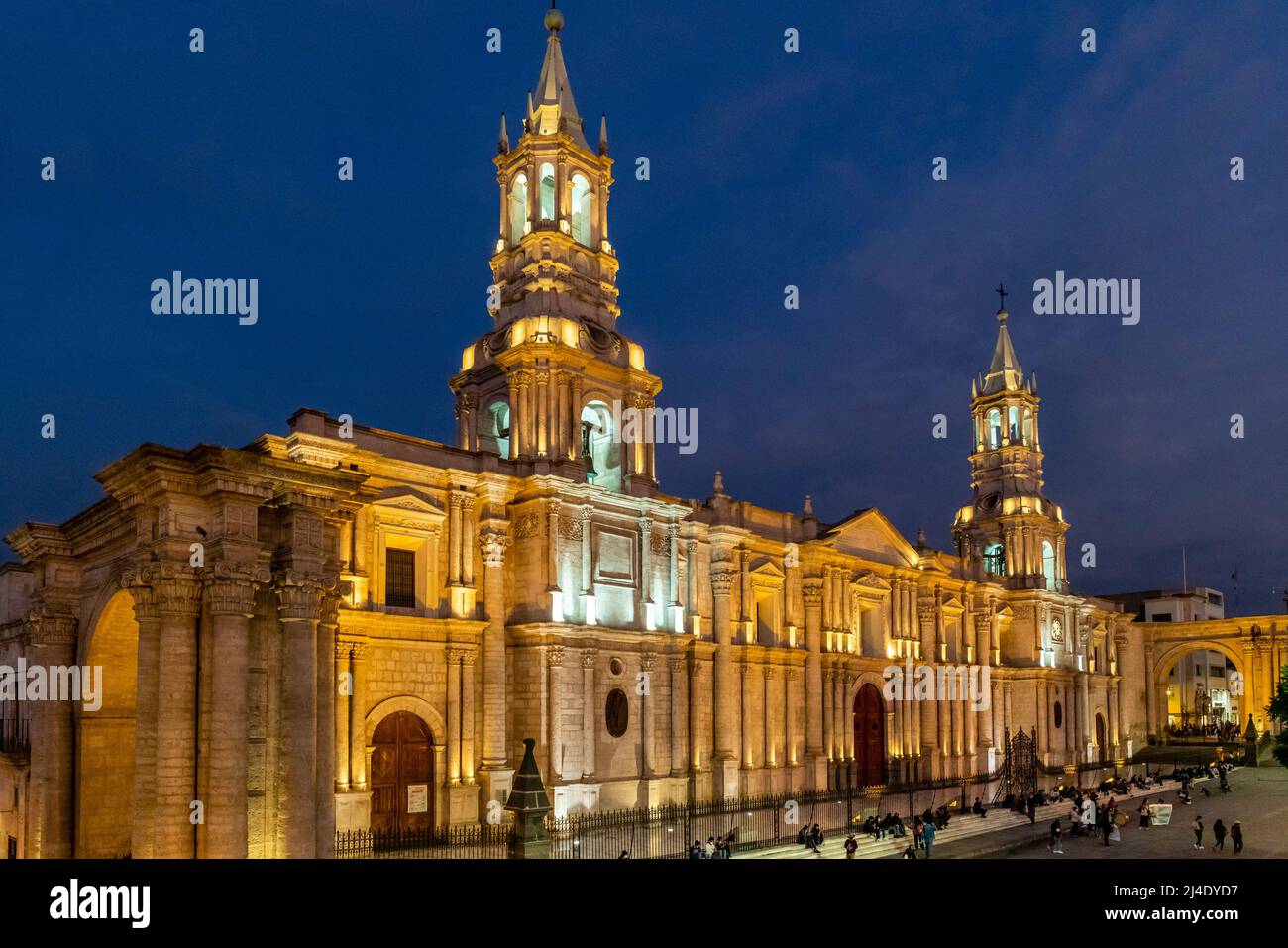 The Basilica Cathedral of Arequipa, Arequipa, Peru. Stock Photo