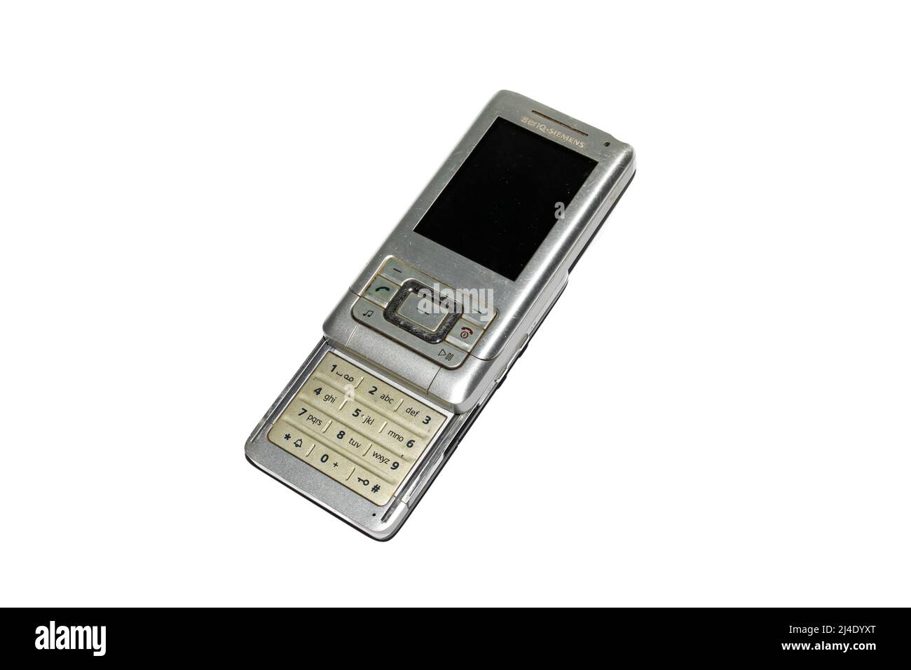 Belarus, Novopolotsk - 19 januay, 2022: Old Siemens push-button phone isolated close up Stock Photo