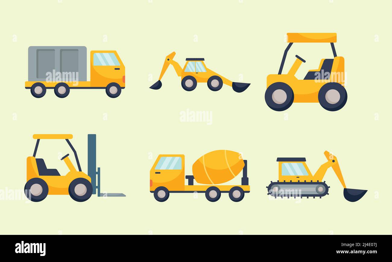 constructions trucks icon set Stock Vector Image & Art - Alamy
